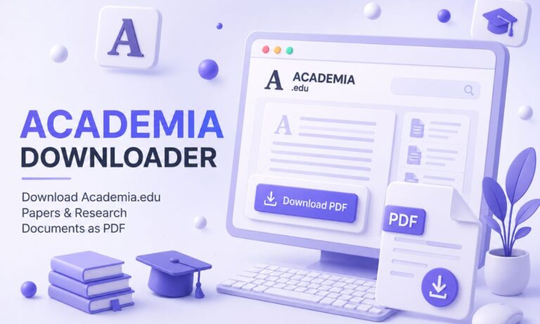 Academia Downloader interface for downloading Academia.edu research papers and documents as PDF online for free.