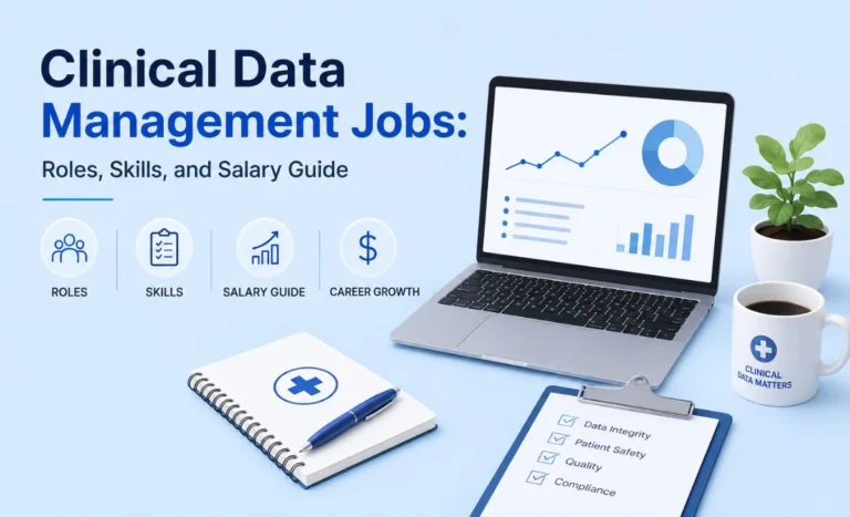 Clinical data manager reviewing patient trial data in an EDC system