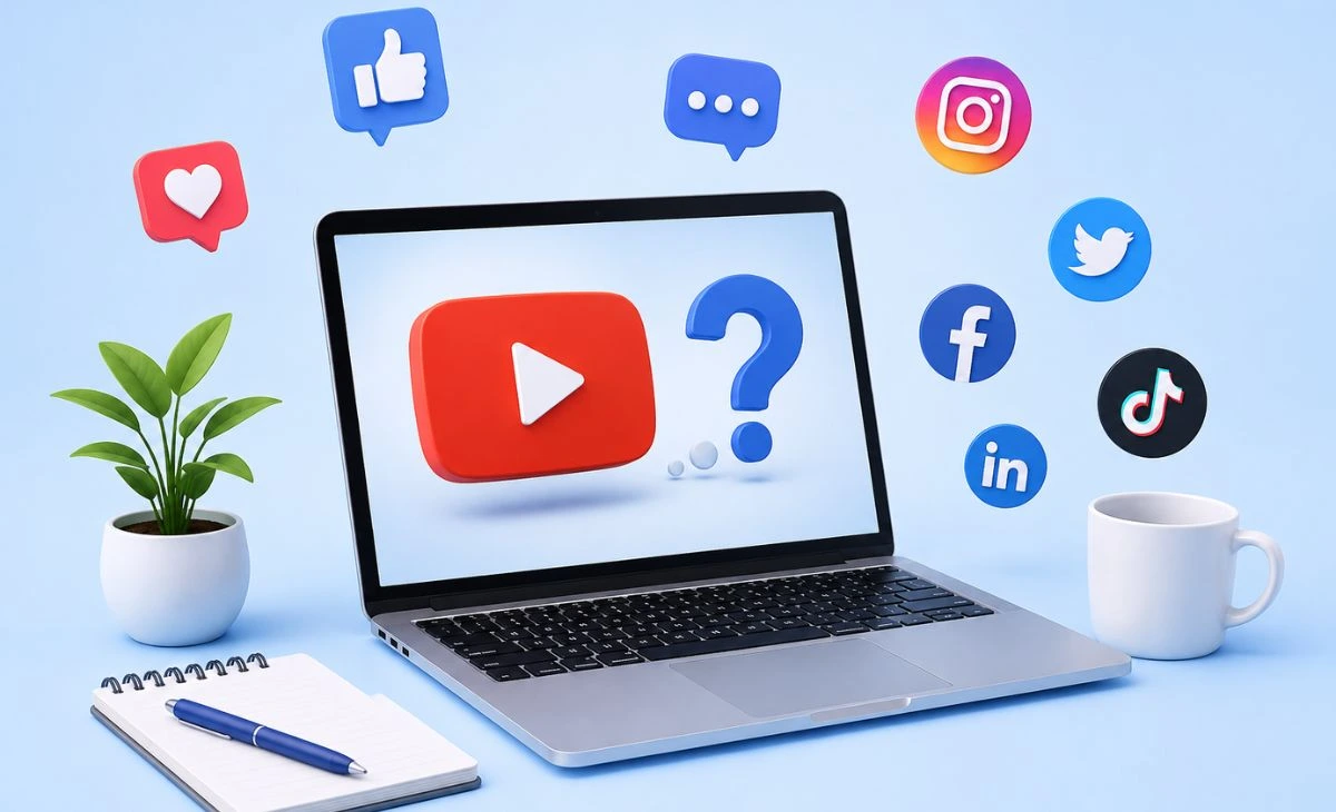 YouTube channel page showing subscriber count and social features