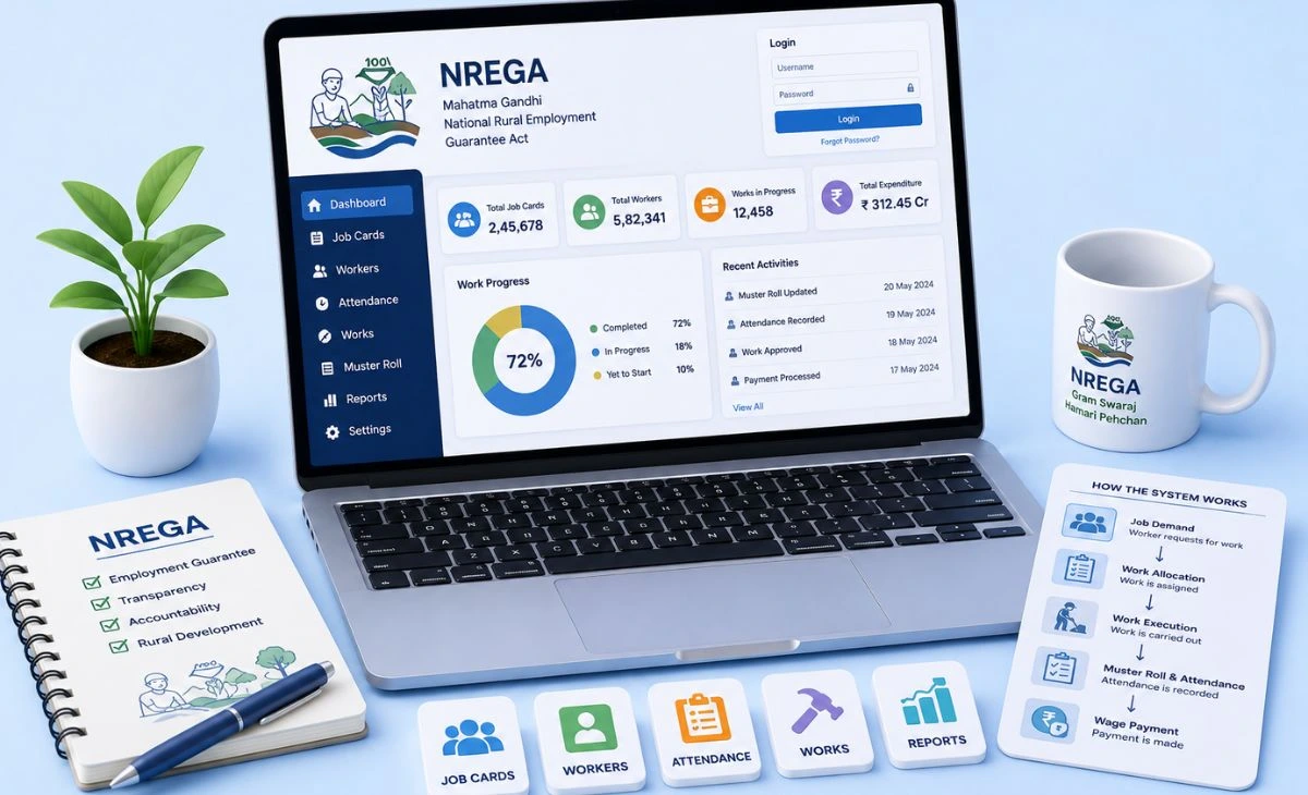 NREGA Data Entry Operator job notification on a district panchayat website